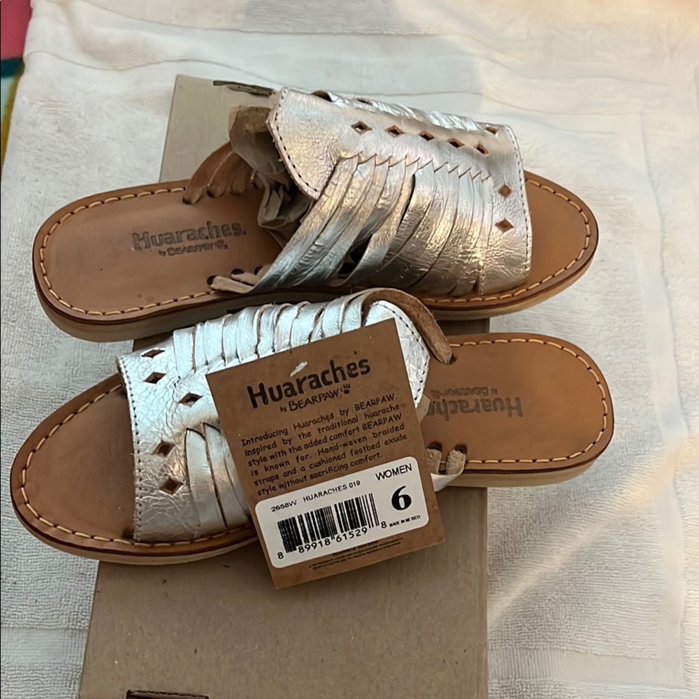 Silver Huaraches Sandals